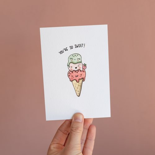 postcard ansichtkaart ijs Icecream sweet cute illustration